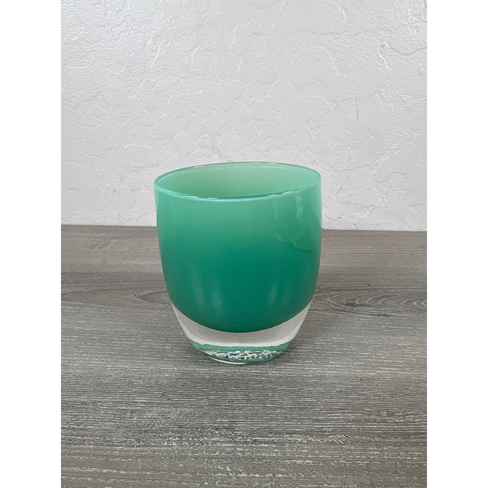 glassybaby Strength Hand Blown Glass Votive Candle Holder Green 1141